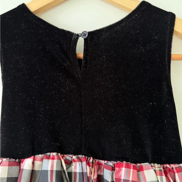 Girls Holiday Christmas Dress Velvet Plaid Size 5 Dressy Family Pictures - Picture 5 of 8
